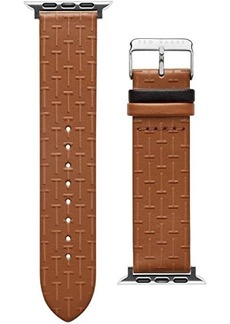 Ted Baker T-embossed leather black keeper smartwatch band compatible with Apple watch strap 42mm, 44mm