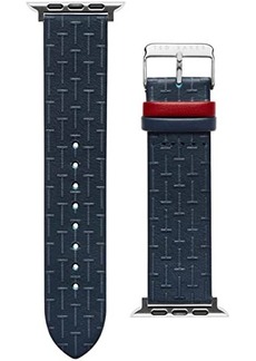Ted Baker T Embossed Leather Red Keeper smartwatch band compatible with Apple watch strap 42mm, 44mm