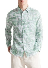 Ted Baker Abstract Linen Regular Fit Shirt