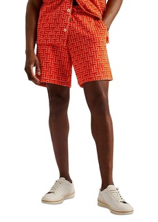 Ted Baker Ainbow Toweling Print Relaxed Fit Drawstring Shorts