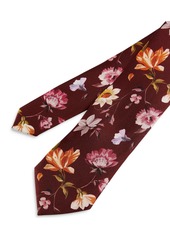 Ted Baker Bold Floral Print Silk Skinny Tie