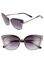 Ted Baker London 53mm Square Sunglasses in Black/Gold/Purple at Nordstrom