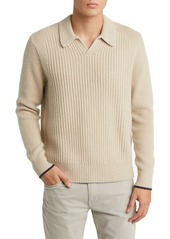Ted Baker London Ademy Ribbed Wool Polo Sweater