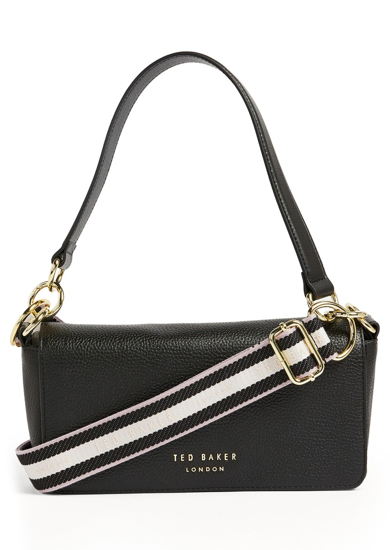 Ted Baker Womens Black Edalin Suede Equestrian Crossbody Bag