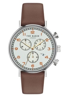 Ted Baker London Barnetb Chronograph Leather Strap Watch