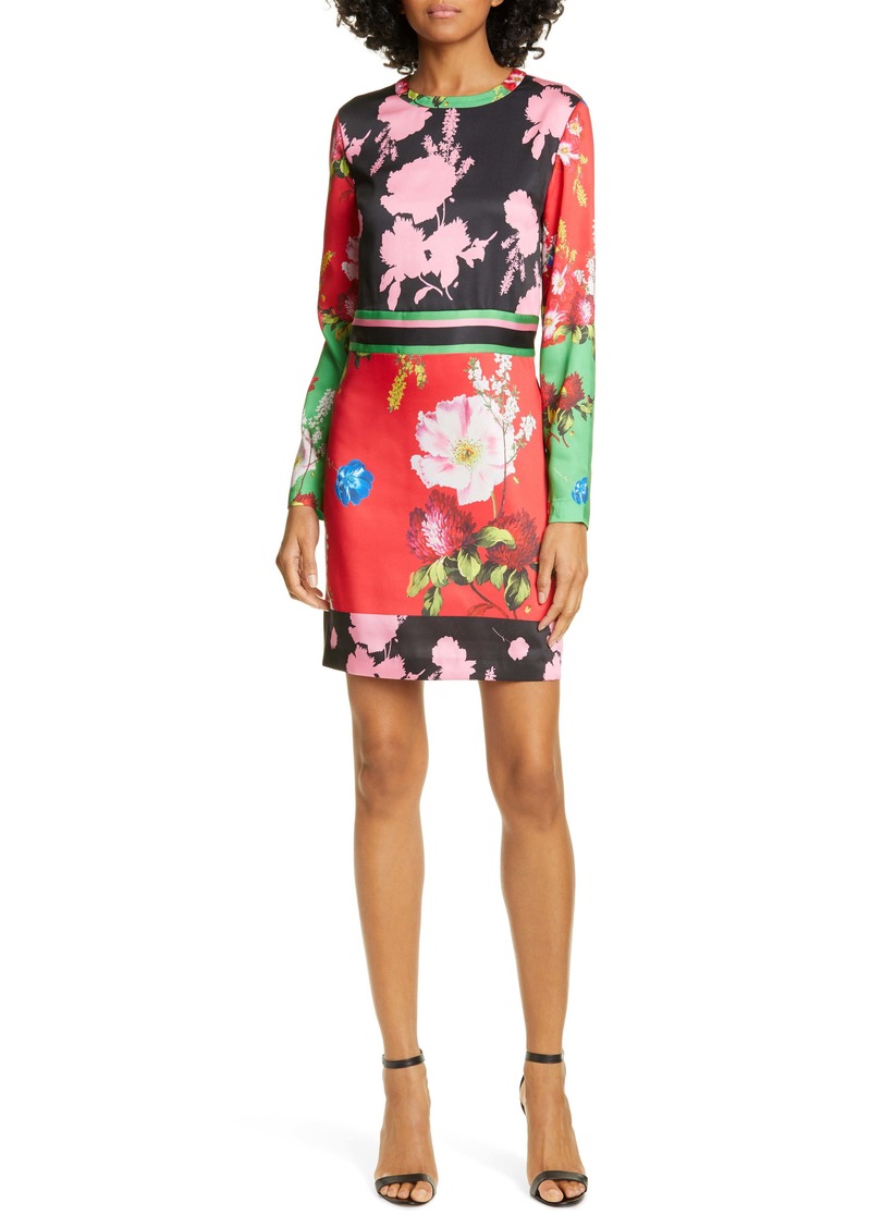 ted baker london pearl floral long sleeve dress