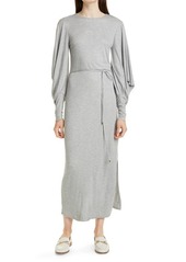 Ted Baker London Blubela Long Sleeve Structured Midi Dress in Grey at Nordstrom