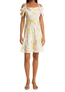 Ted Baker London Camily Floral Satin Dress in White at Nordstrom