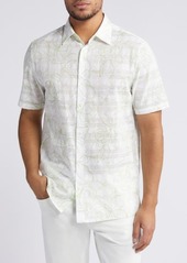 Ted Baker London Cavu Floral Short Sleeve Cotton Button-Up Shirt