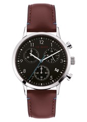 Ted Baker London Cosmop Chronograph Leather Strap Watch, 40mm