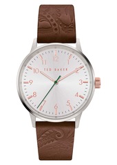 Ted Baker London Cosmop Leather Strap Watch, 40mm