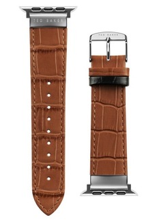 Ted Baker London Croc Embossed Leather Apple Watch Band