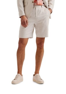 Ted Baker London Damasks Slim Fit Flat Front Linen & Cotton Chino Shorts
