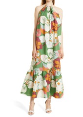 Ted Baker London Dulina Strappy Linen Blend Maxi Dress in Green at Nordstrom Rack