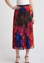 Ted Baker London Evola Print Pleated Midi Skirt