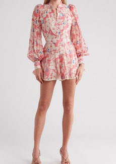 Ted Baker London Fitted Long Sleeve Romper in Mid-Pink at Nordstrom Rack