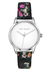 Ted Baker London Fitzrovia Bloom Floral Leather Strap Watch