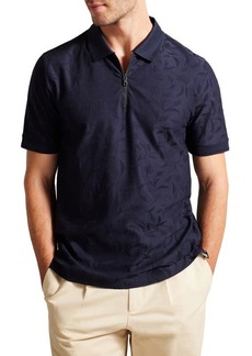 Ted Baker London Floral Jacquard Zip Polo