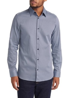 Ted Baker London Faenza Geo Print Stretch Cotton Button-Up Shirt
