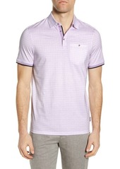Ted Baker London Geometric Print Slim Fit Polo in Lilac at Nordstrom