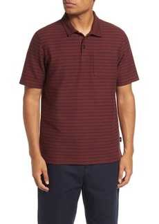 Ted Baker London Hilside Stripe Stretch Polo Shirt in Maroon at Nordstrom