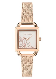 Ted Baker London Iconic Floral RSST Mesh Strap Watch