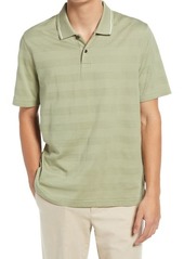 Ted Baker London Irby Short Sleeve Textured Stripe Polo in Pale Green at Nordstrom