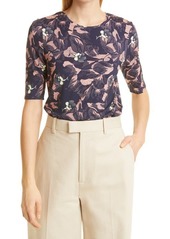 Ted Baker London Jazzaa Floral Crew Neck Top in Navy at Nordstrom
