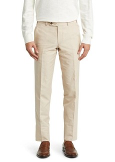 Ted Baker London Jerome Flat Front Linen & Cotton Dress Pants