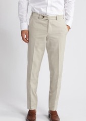 Ted Baker London Jerome Trim Fit Soft Constructed Flat Front Wool & Silk Blend Dress Pants