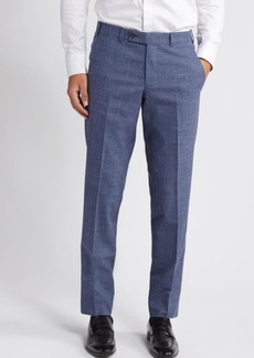 Ted Baker London Jerome Trim Fit Soft Constructed Flat Front Wool & Silk Blend Dress Pants