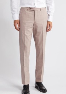 Ted Baker London Jerome Trim Fit Soft Constructed Flat Front Wool & Silk Blend Dress Pants