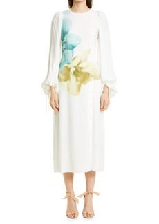 Ted Baker London Jordis Floral Long Sleeve Dress in White at Nordstrom