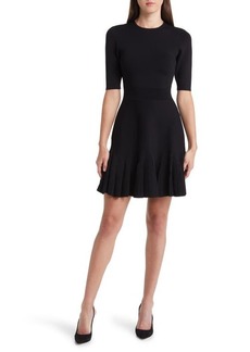 Ted Baker London Josafee Pleated Fit & Flare Sweater Dress
