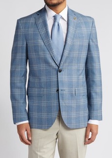 Ted Baker London Karl Slim Fit Soft Constructed Plaid Wool Sport Coat