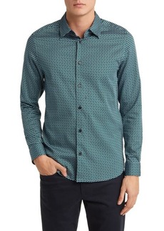 Ted Baker London Laceby Slim Fit Geometric Print Stretch Button-Up Shirt