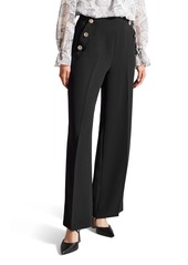 Ted Baker London Llaylat High Waist Button Trim Wide Leg Pants in Black at Nordstrom Rack