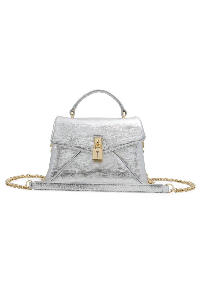 Ted Baker London Lock Leather Satchel in Silver Metallic Leather at Nordstrom Rack