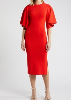 Ted Baker London Lounia Fluted Sleeve Body-Con Sweater Dress