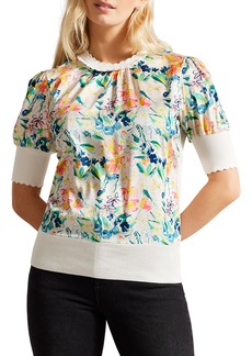 Ted Baker London Magnolia Puff Sleeve Top in White at Nordstrom Rack