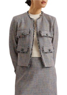 Ted Baker London Mayumi Metallic Tweed Crop Jacket