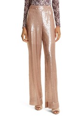 Ted Baker London Milleit Sequin Wide Leg Trousers in Pale Pink at Nordstrom
