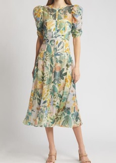 Ted Baker London Mincia Floral Puff Sleeve Midi Dress