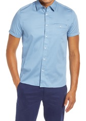 Ted Baker London Oatshor Slim Fit Short Sleeve Button-Up Shirt