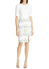 Ted Baker London Pattern Mix Body-Con Dress in Cream at Nordstrom