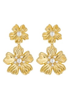 Ted Baker London Petaria Imitation Pearl Flower Statement Drop Earrings