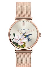 Ted Baker London Phylipa Flowers Mesh Strap Watch