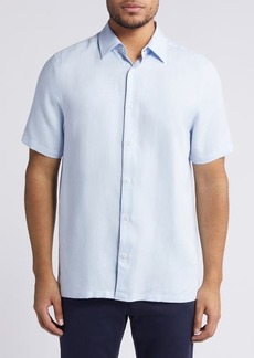 Ted Baker London Regular Fit Solid Short Sleeve Button-Up Shirt