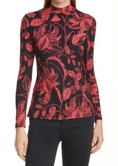 Ted Baker London Rococo Print Fitted Top in Black at Nordstrom