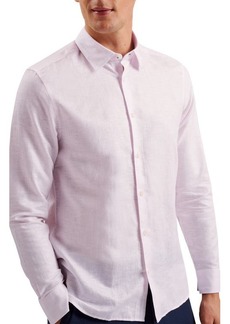 Ted Baker London Romeo Regular Fit Linen & Cotton Button-Up Shirt